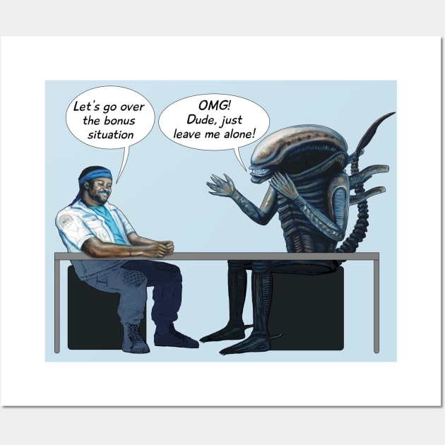 Bonus Situation Discussion (Alien 1979 Parody) Wall Art by SPACE ART & NATURE SHIRTS 